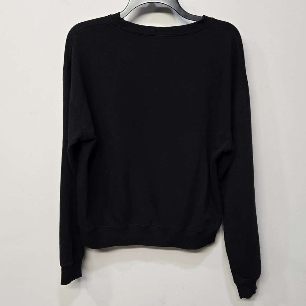 Womens Halloween Sweatshirt Medium Black Pullover Ghost Pumpkin Cat Creepy Cute - Picture 2 of 6
